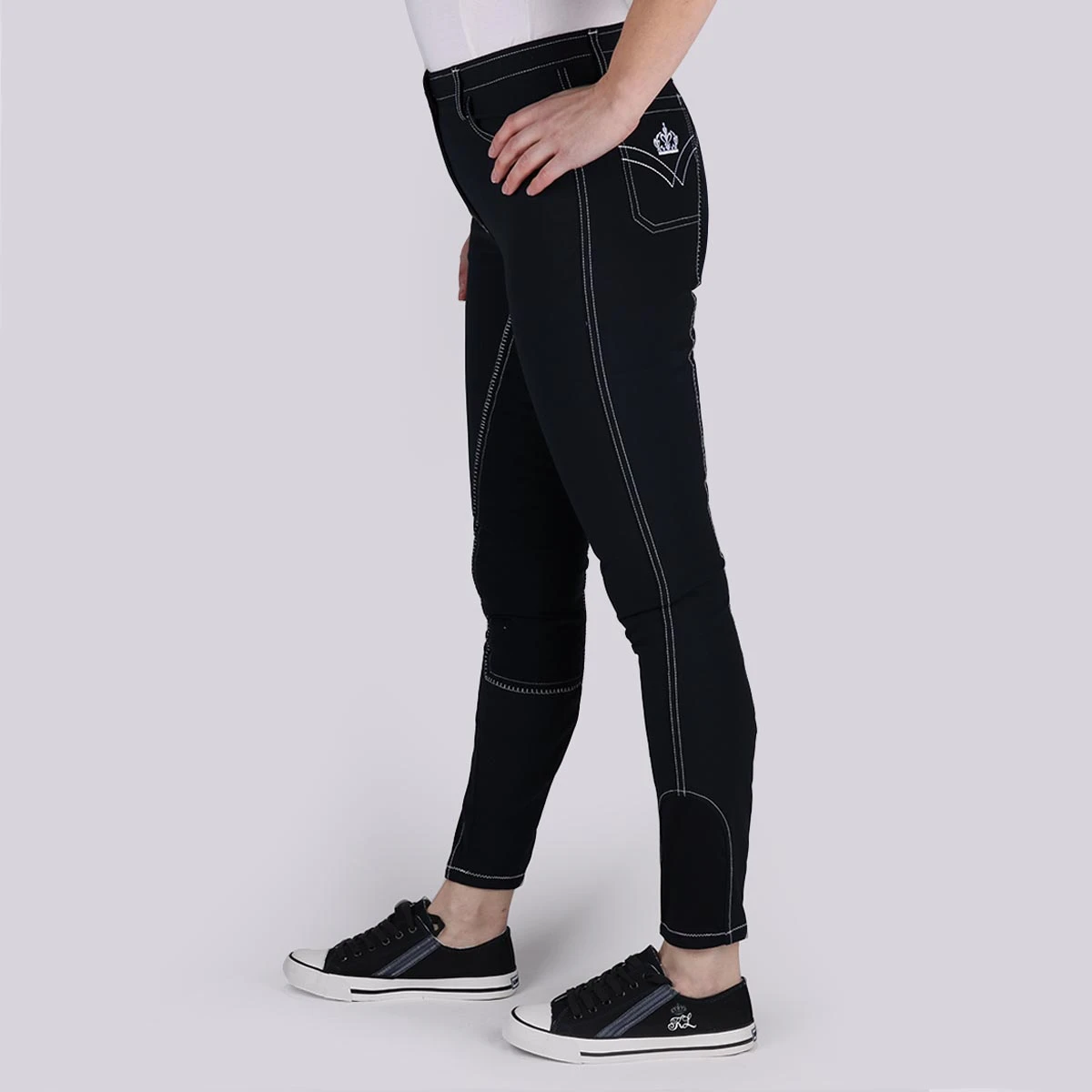 Rijbroek Epplejeck Andria Leer Donkerblauw - Afbeelding 3