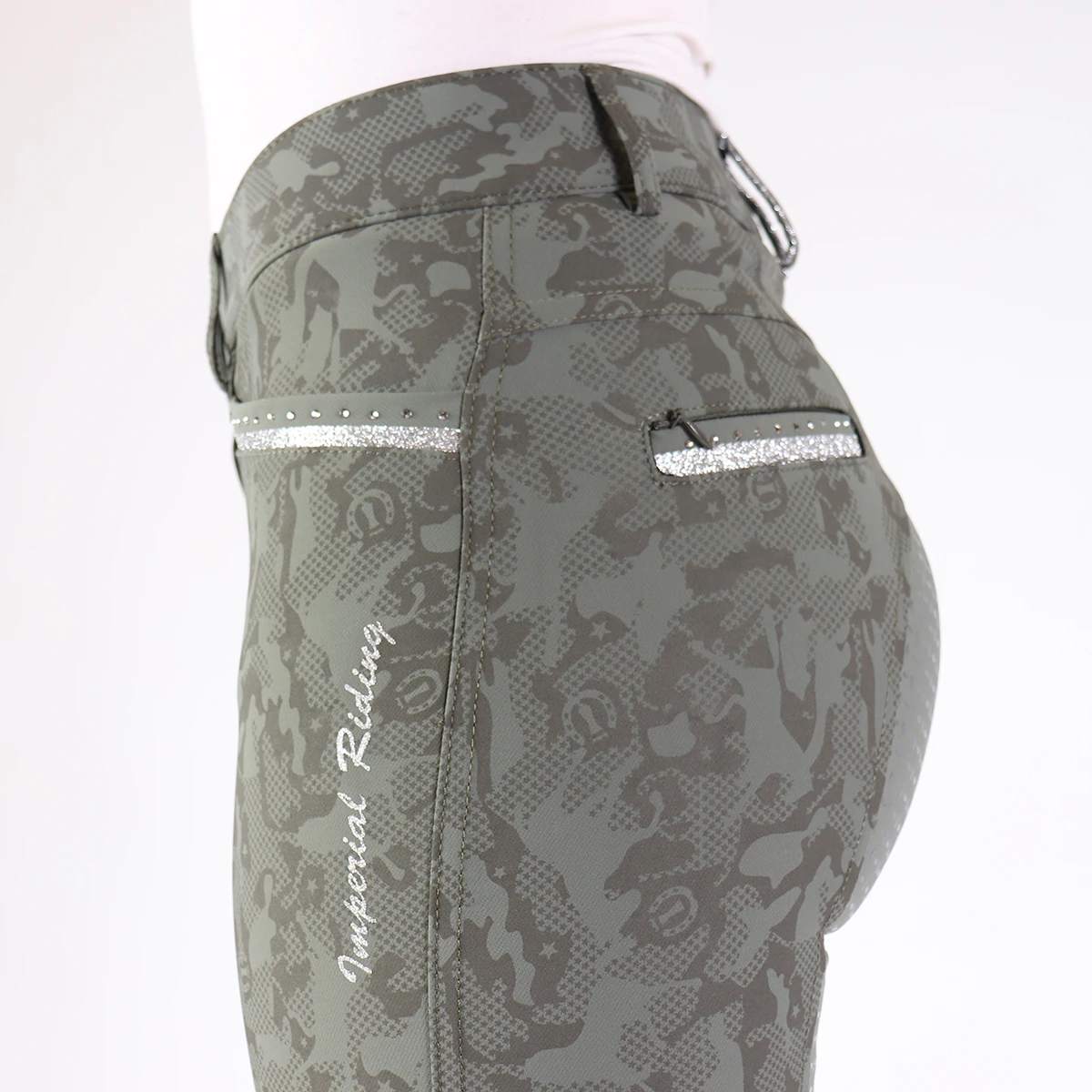 Rijbroek Imperial Riding El Capone Full Grip Donkergroen - Afbeelding 4