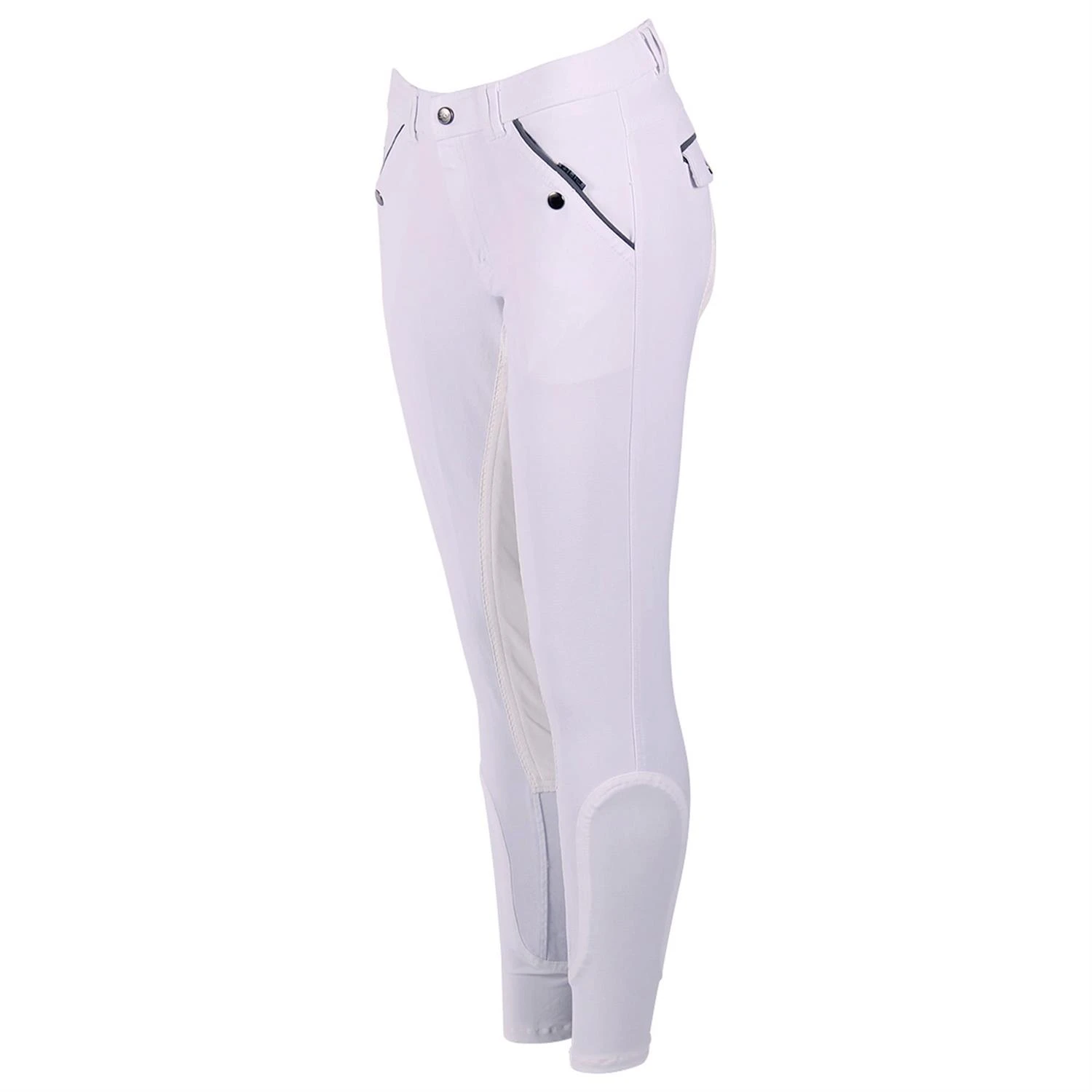 Rijbroek QHP Jack Leer Wit - Afbeelding 2