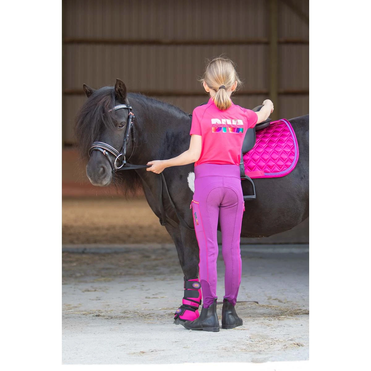 Rijlegging Harry's Horse Diva Fuchsia Full Grip Kids Donkerroze - Afbeelding 5